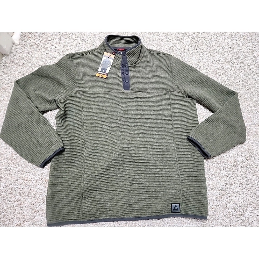 Gerry Quarter-Snap Pullover Olive‎ Heather w/ Gray Trim XXL NWT